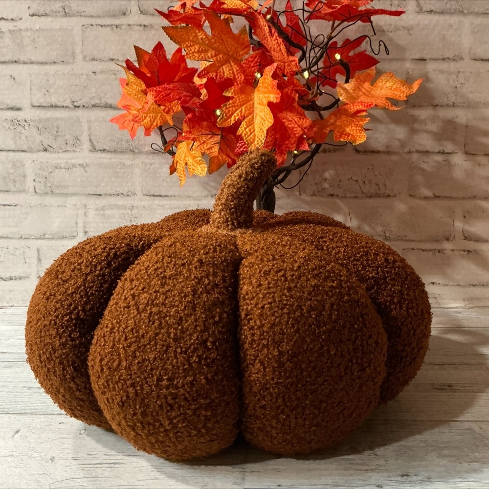 Yousoontic Brown Fall Pumpkin Pillows for Couch 14" x 8" 3D